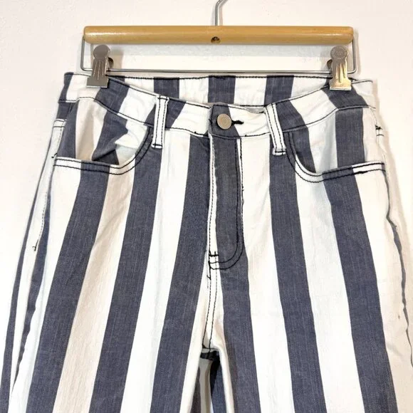 Saints and Hearts High Rise Flare Jeans Hippie Bell Bottom Retro Stripe Medium - Picture 4 of 13